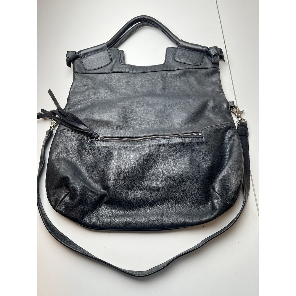 Foley + Corinna Dark Navy Leather Mid-City Fold Over Bag